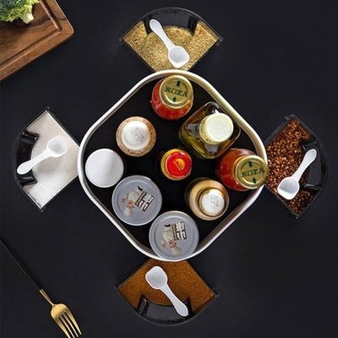 Spice Storage Box Kitchen Organizer Seasoning 360° Rotation Shelf Kitchen Seasoning Storage Box. Kitchen Tools & Utensils. Kitchen Organizers. Type: Spice Organizers.