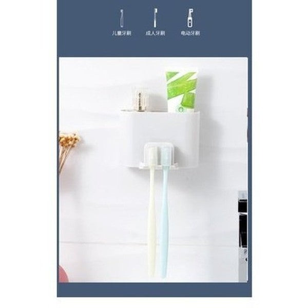 Plastic Wall Mount Toothbrush Rack Minimalist style toothbrush holder, bathroom punch-free toothbrush, toothpaste rack, Bathroom Accessories. Toothbrush Holders