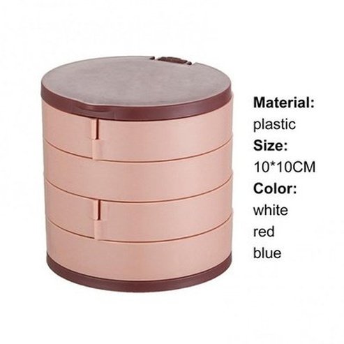 Rotating Plastic Jewelry Holder and Cosmetic Organizer