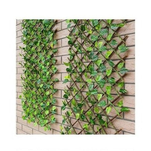 Simulation Fence Artificial Green Leaf Home Garden Decoration Wooden Telescopic Fence Climbing Frame Plants Ornament. Decor: Lawn Ornaments & Garden Sculptures