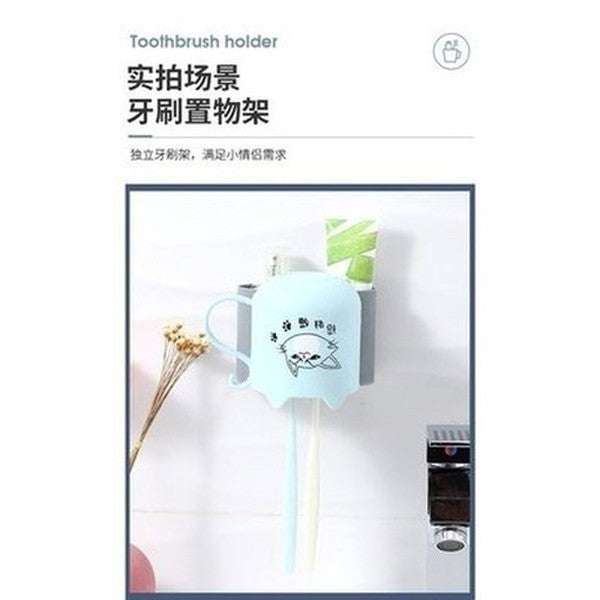 Plastic Wall Mount Toothbrush Rack Minimalist style toothbrush holder, bathroom punch-free toothbrush, toothpaste rack, Bathroom Accessories. Toothbrush Holders