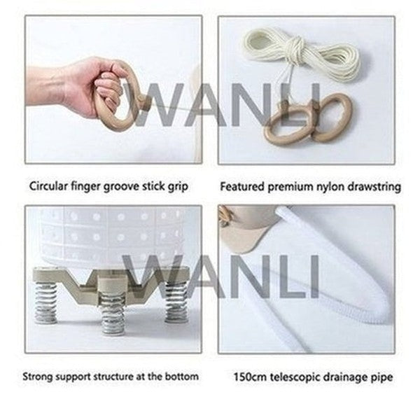 Manual Clothes Dehydrator Without Electricity Home Dormitory Hand Pulled Small Clothes Spin Mop Bucket Portable Washing Machine. Laundry Appliances: Dryers.