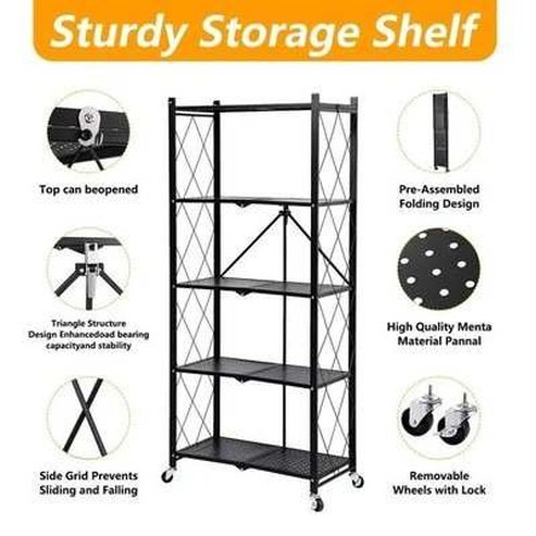 Heavy Duty Metal Shelf with Wheels