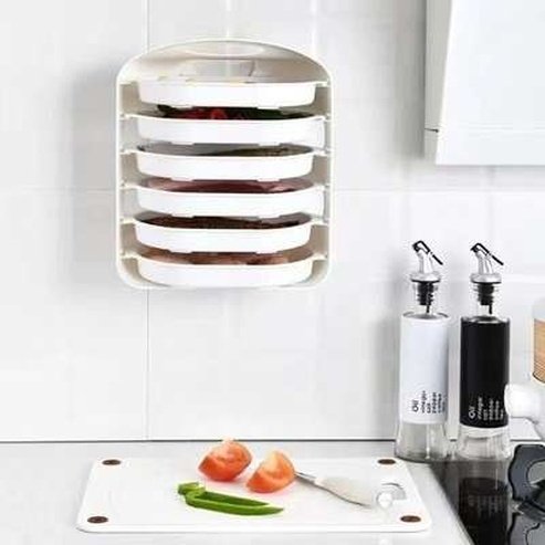 6 Layer Plastic Side Dish Storage Rack