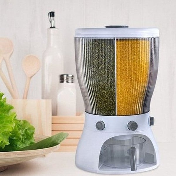 Round Grain Dispenser Bucket Storage Tank Grain Dispenser Moisture-proof Plastic Automatic Storage Rack Sealed Container Rice Storage Box. Food Storage Containers