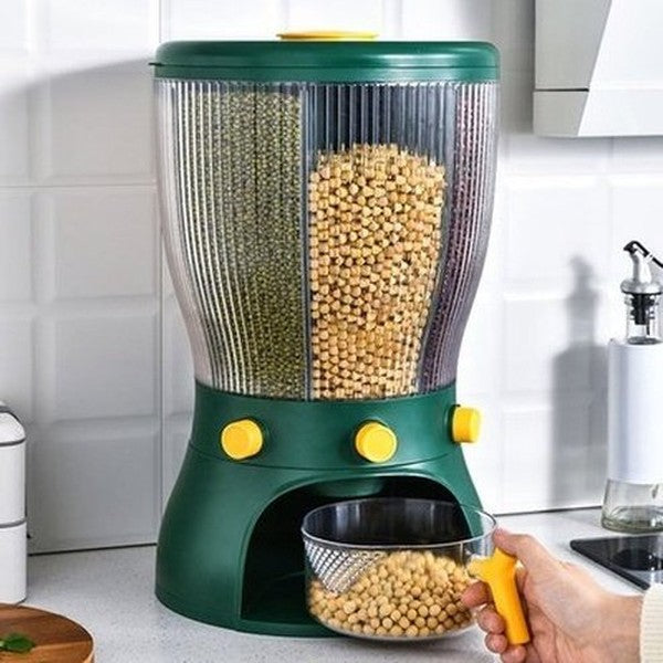 Round Grain Dispenser Bucket Storage Tank Grain Dispenser Moisture-proof Plastic Automatic Storage Rack Sealed Container Rice Storage Box. Food Storage Containers