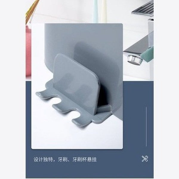 Plastic Wall Mount Toothbrush Rack Minimalist style toothbrush holder, bathroom punch-free toothbrush, toothpaste rack, Bathroom Accessories. Toothbrush Holders