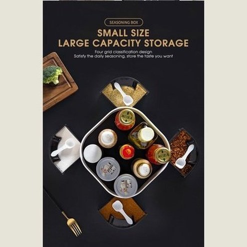 Spice Storage Box Kitchen Organizer Seasoning 360° Rotation Shelf Kitchen Seasoning Storage Box. Kitchen Tools & Utensils. Kitchen Organizers. Type: Spice Organizers.