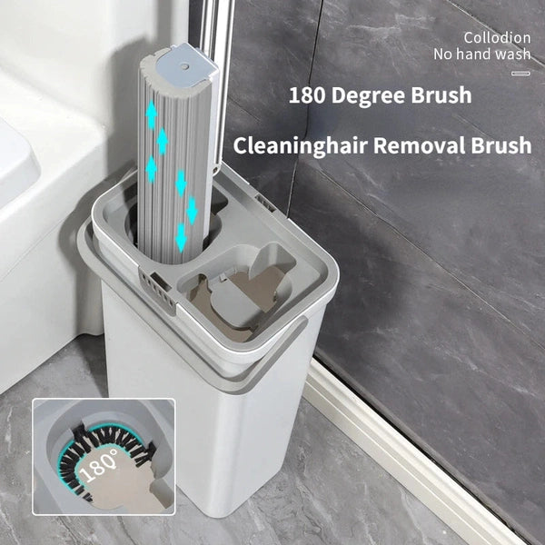 Household Cleaning Mop with Bucket Set, Hand Free Wash, Large Sponge Brush