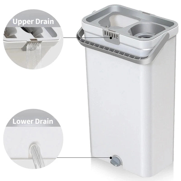 Household Cleaning Mop with Bucket Set, Hand Free Wash, Large Sponge Brush