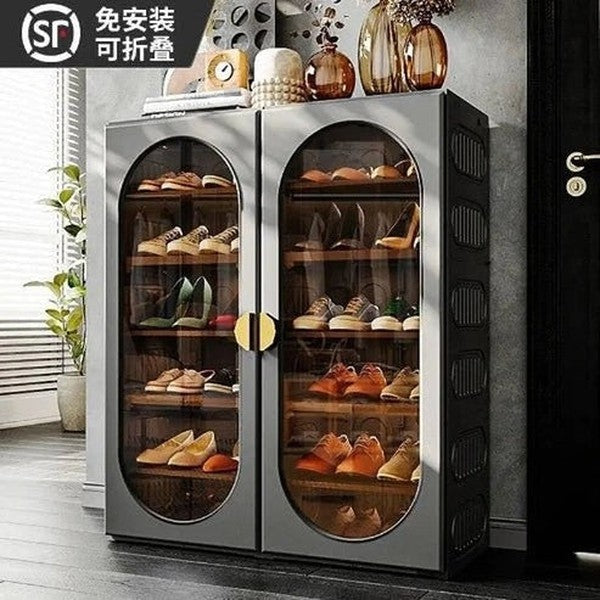 Indoor multi-layer plastic shoe rack without installation