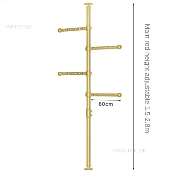 Indoor Overhead Clothes Drying Rack, Adjustable Telescopic Wall Hangers