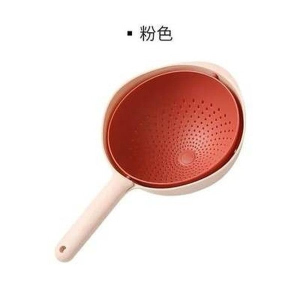 Kitchen Double Layer Plastic Drain Basket with Handle