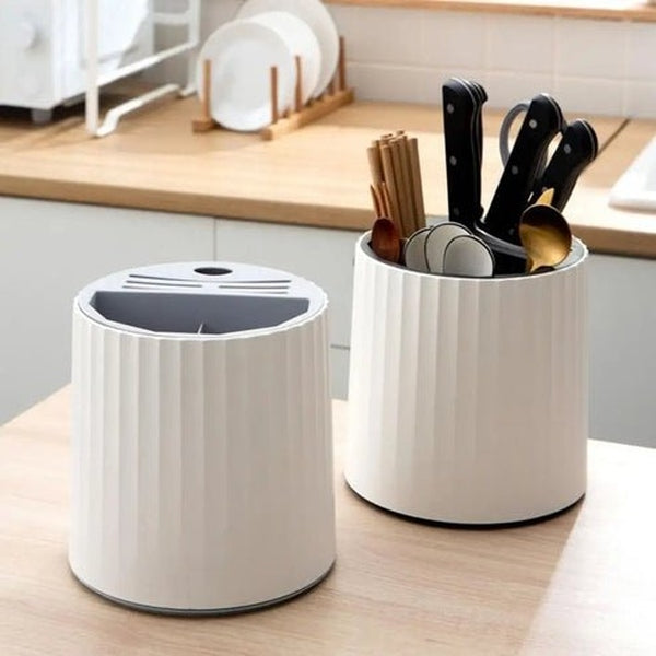 Kitchen Knife Block Organizer: Rotating, Draining Design