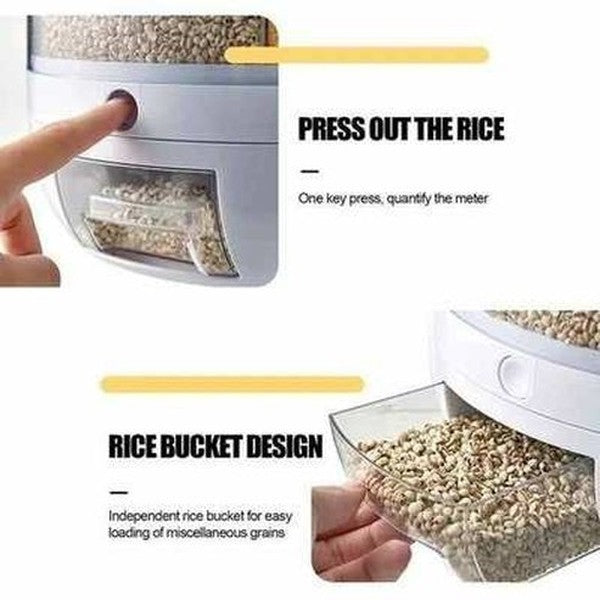 Kitchen Rotating Cereal Dispenser Rice Storage Food Organizer