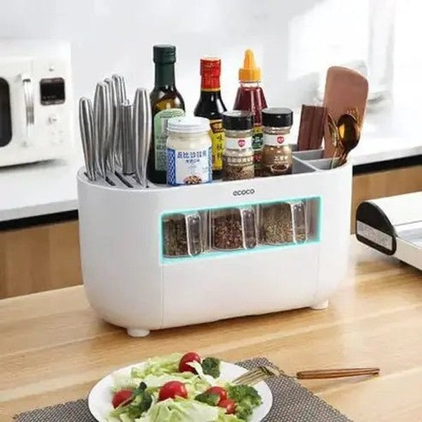 Kitchen Seasoning Storage Rack and Knife Holder