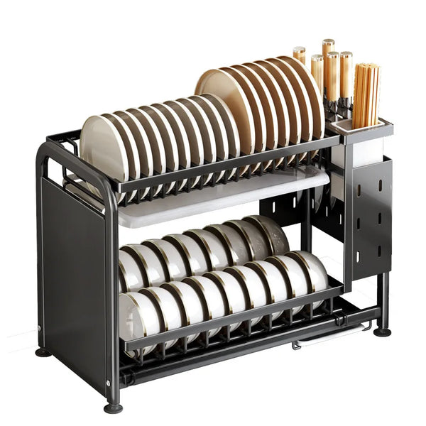 Kitchen Dish Drying Rack Multi-Functional Plates Drainer Storage Organizer Sink