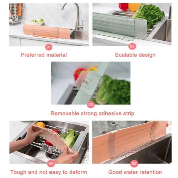 Kitchen Sink Baffle Washing Vegetable Fruit Protector Suction Cup