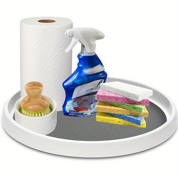 Kitchen Spice Rack, Rotating Organizer Tray, Pantry Countertop Lazy Turntable Organizer