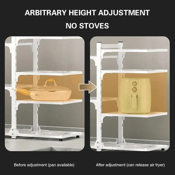 Kitchen Storage Rack Floor Multi-Layer Pot Rack Kitchen Cabinet Layered