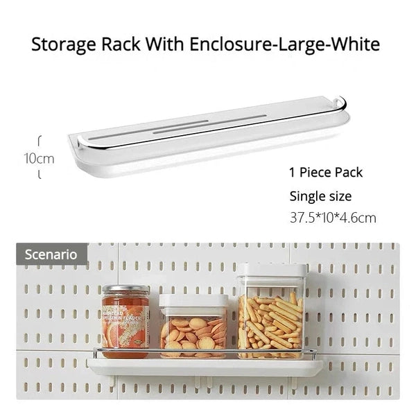 Kitchen Storage Rack Wall Mount Pegboard Combination with Hanger Hooks