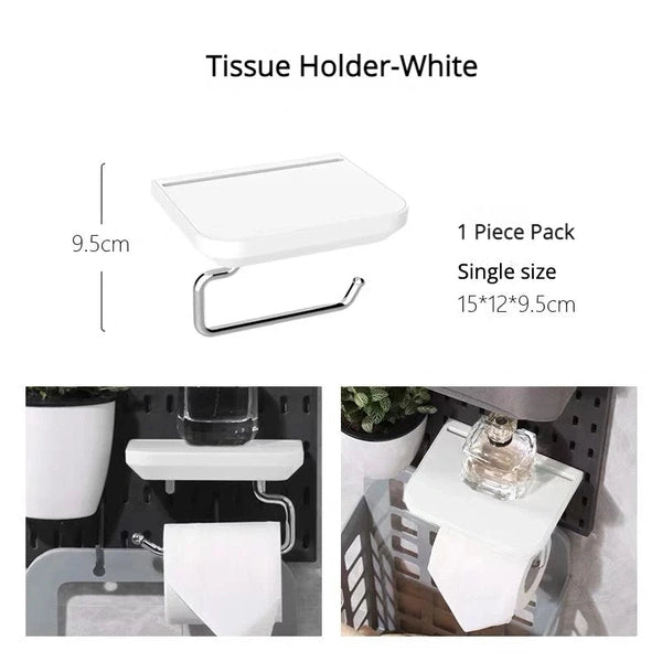 Kitchen Storage Rack Wall Mount Pegboard Combination with Hanger Hooks