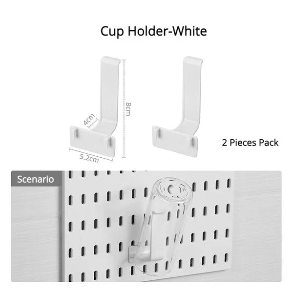 Kitchen Storage Rack Wall Mount Pegboard Combination with Hanger Hooks