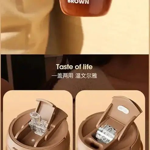 LINE FRIENDS Kawaii Anime Brown Glass Straw Cup