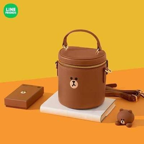 LINE FRIENDS Leather Shoulder Messenger Bag