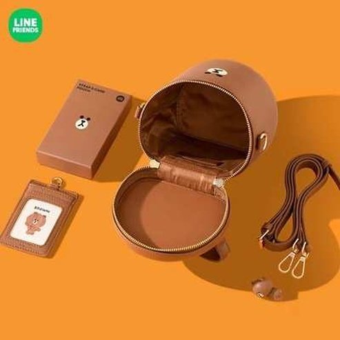 LINE FRIENDS Leather Shoulder Messenger Bag