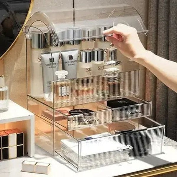 Large Capacity Clear Acrylic Cosmetic Drawer Organizer