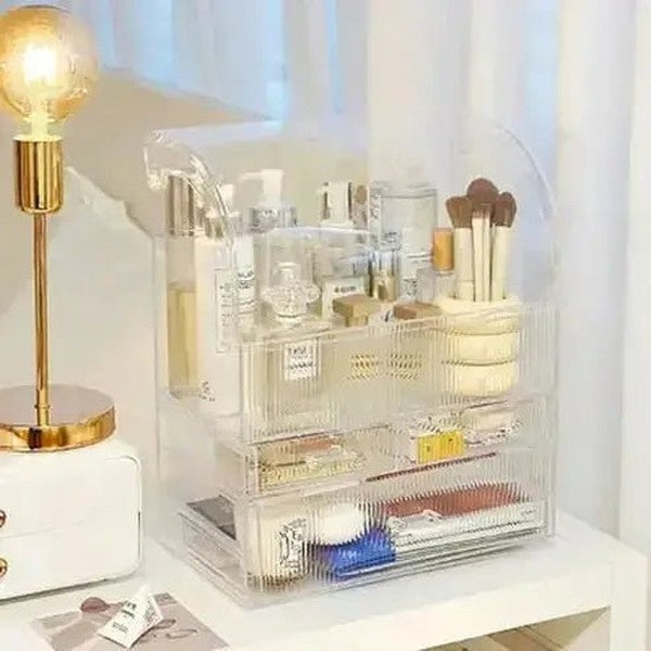 Large Capacity Clear Acrylic Cosmetic Drawer Organizer