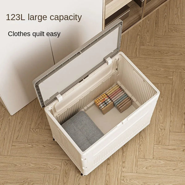 Large Household Clamshell with Pulley, Collapsible Clothing Storage Basket