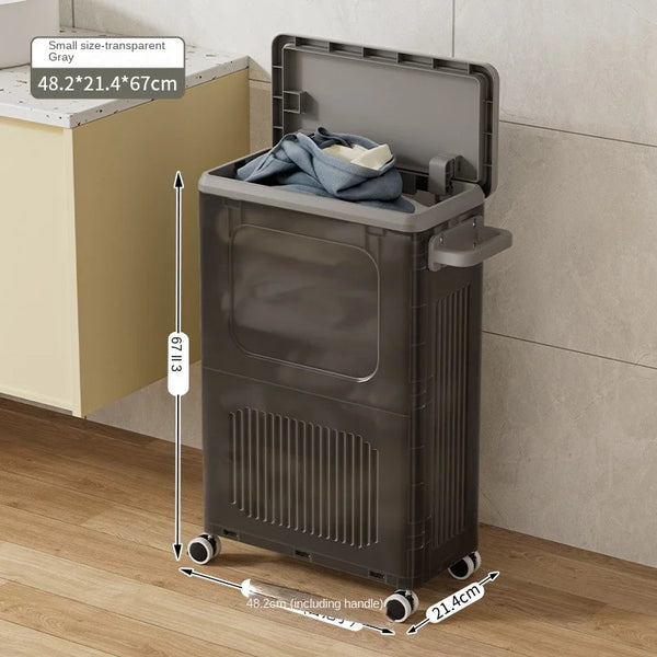 Large Household Clamshell with Pulley, Collapsible Clothing Storage Basket