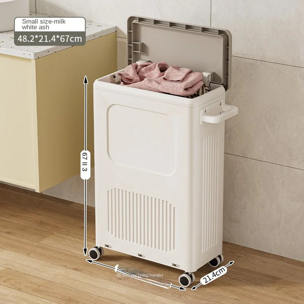 Large Household Clamshell with Pulley, Collapsible Clothing Storage Basket