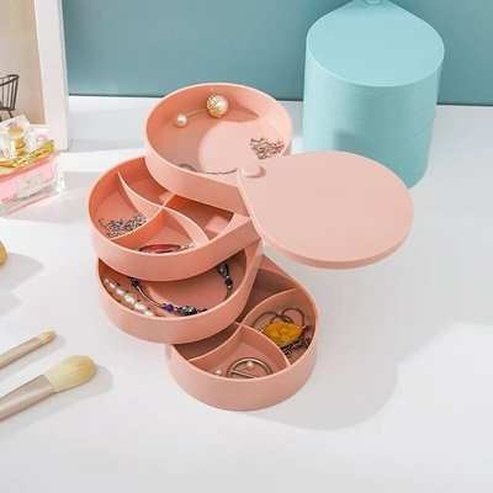 Layered Rotating Jewelry Storage Box