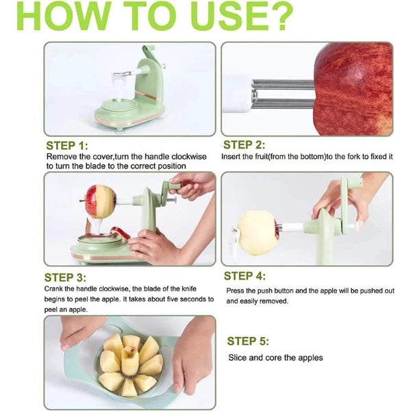 Manual Apple Peeler – Stainless Steel Hand Crank Peeler for Apples