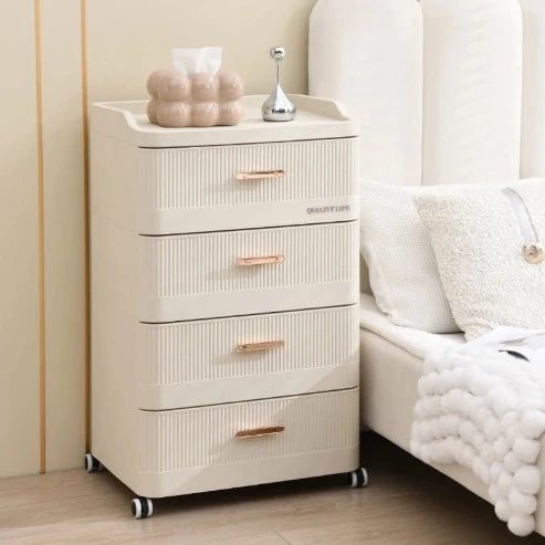 Mobile Nightstand with Casters: Modern Nordic Design