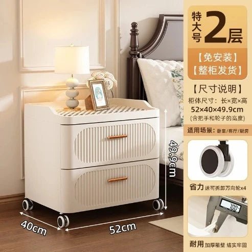 Mobile Nightstand with Casters: Modern Nordic Design