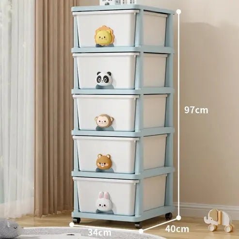 Mobile Plastic Sundries Storage Drawers Cabinet with Wheels
