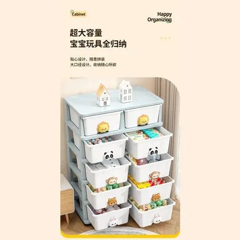 Mobile Plastic Sundries Storage Drawers Cabinet with Wheels