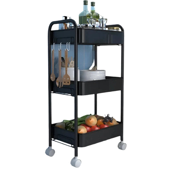 Mobile Rolling Storage Cart with Wheels - Multi-Layer Shelf for Kitchen, Bathroom, Bedroom
