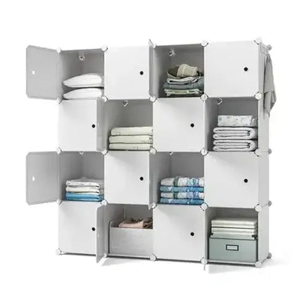 Modular Wardrobe Storage System with 16 Cubes