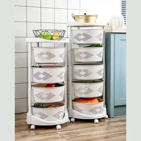 Multi-Tier Floor Shelf Organizer for Kitchen