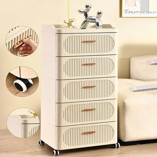 Multi-layer Drawer Nightstand, Removable Snacks and Toys Storage Cabinet