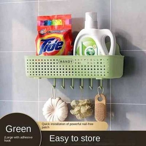 Multifunctional Bathroom Shelf Organizer No-drill Wall Mount