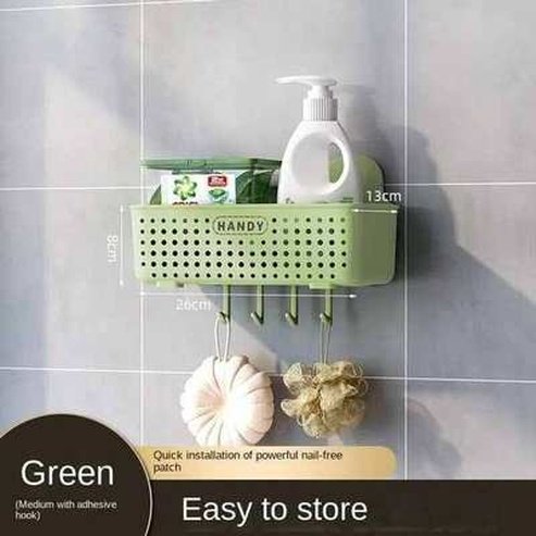 Multifunctional Bathroom Shelf Organizer No-drill Wall Mount