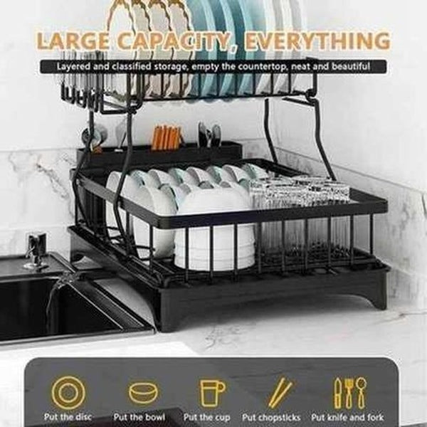 Multifunctional Double-Layer Dish Filter Rack
