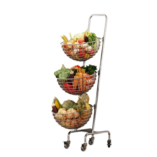 Multifunctional Kitchen Storage Cart – Mobile Layered Rack for Fruits, Vegetables & Snacks
