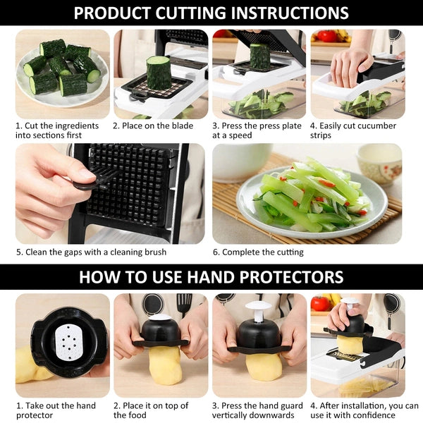 Multifunctional Vegetable Chopper – Food Slicer with Modular Blades